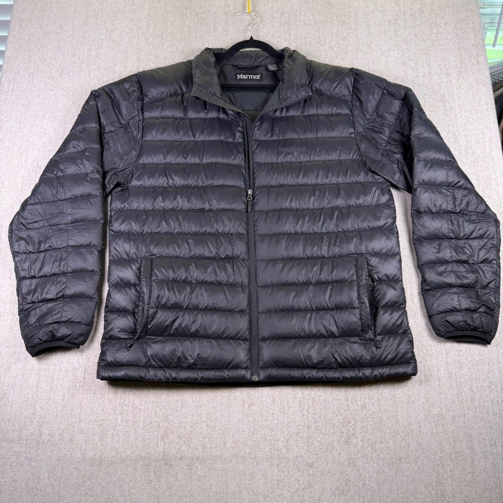 Marmot Puffer Jacket Mens XXL Black 700 Fill Down Insulated Quilted Coat
